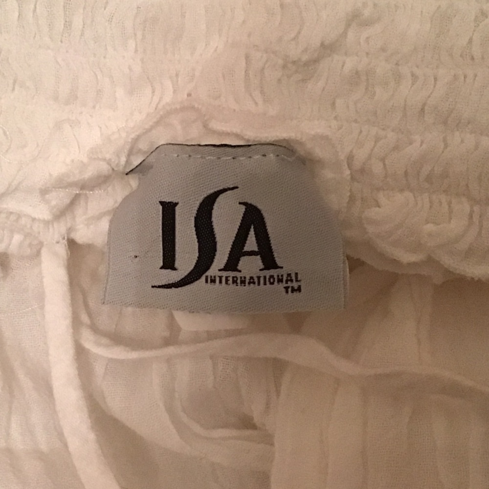 ISA Tie-Back Smocked Mini Cotton Dress Size XS - Picture 4 of 5